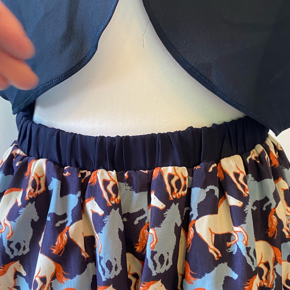 Pink Martini The Runaway Summer Dress Sleeveless Open Back Horse Print  XS - Picture 6 of 16